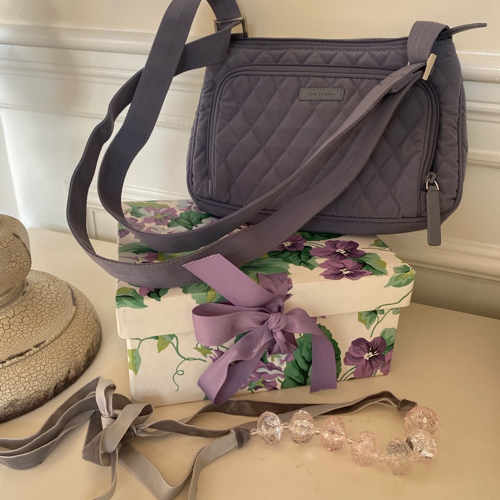 Vera Bradley grey cotton crossbody bag